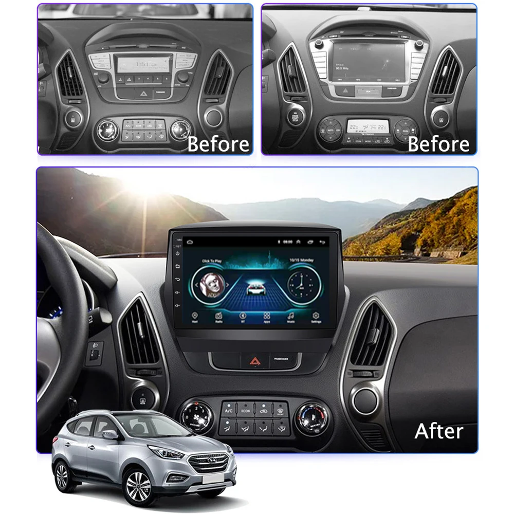Eastereggs 9 &quot2 Din Android 8 1 автомобильный радиоприемник с навигацией GPS для Hyundai Tucson 2 лм