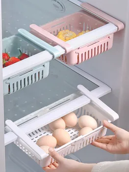 

Kitchen Fridge Organizer Partition Layer Sorting Storage Box Household Fresh-keeping Drawer Rack