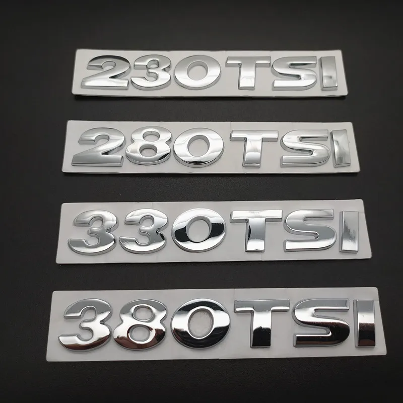 

Car Sticker 3D Silver Rear Trunk Emblem Badge Decal For Peugeot 230TSI 280TSI 330TSI 380TSI Car Styling
