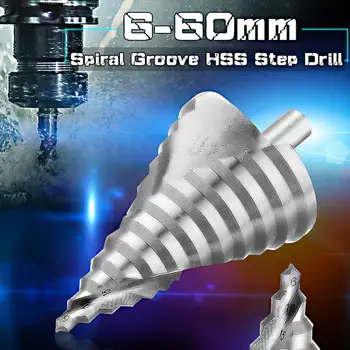

6-60mm 12cm HSS Step Drill Bit High Speed Steel Drill Tool Steel Cone Drill Bit Set Step Drill Titanium Step Cone Drill Bit Set