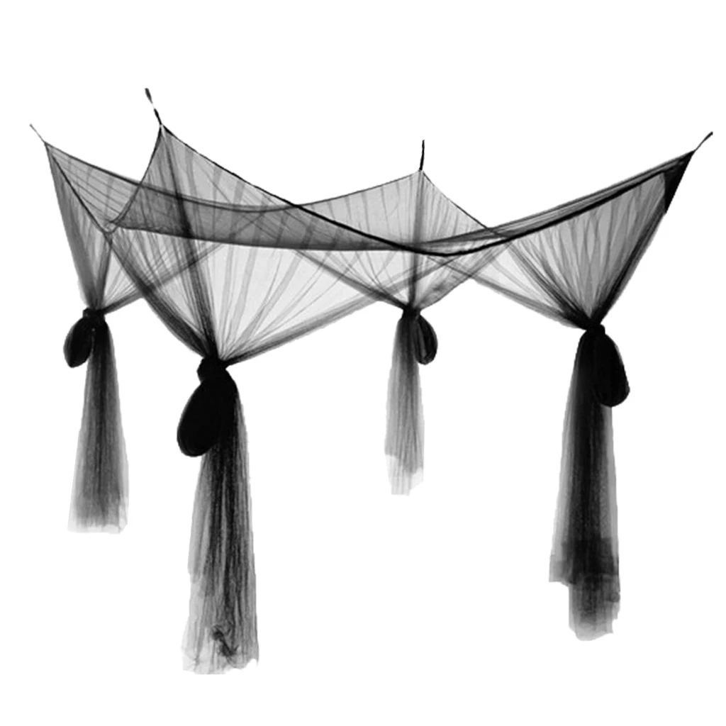 파인 메쉬 4 코너 포스트 침대 캐노피, 걸이식 침대 커튼 드레이프, 210x190x240cm