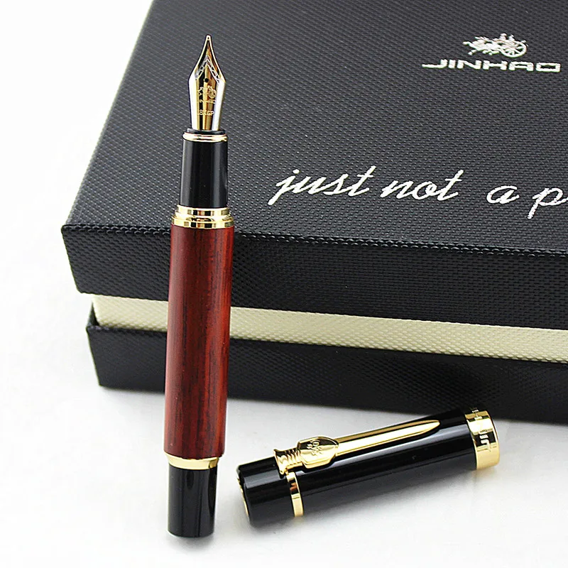 JINHAO 650 натуральная деревянная перьевая ручка ручной работы полностью красивая 0 5