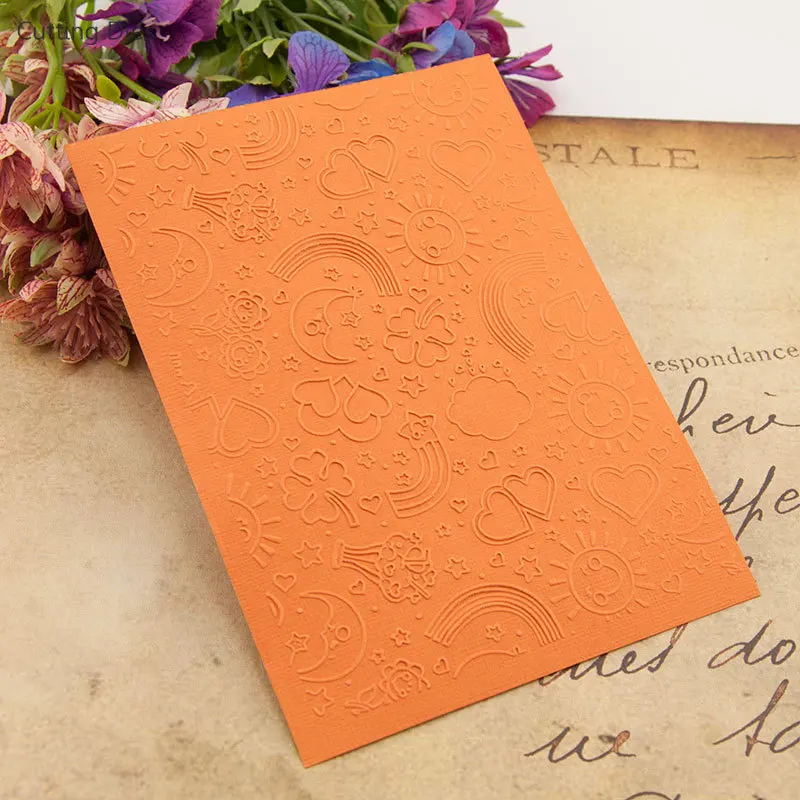 Plastic Embossing Folder Embossing Folder Rainbow Pattern Plastic Embossing Folders for Diy Scrapbooking Photo Album Diy Card Paper Making Craft Template