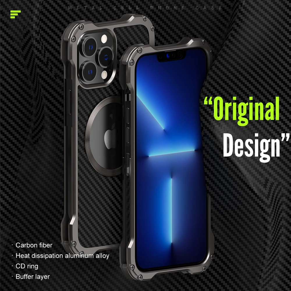 Металлический чехол с поддержкой беспроводной зарядки для iPhone 13 12 Pro Max мини-чехол