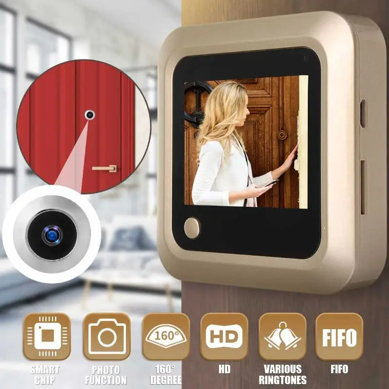 

Digital LCD 2.4inch Video Doorbell Peephole Viewer Door Eye Monitoring Camera 160 Degree Doorbell