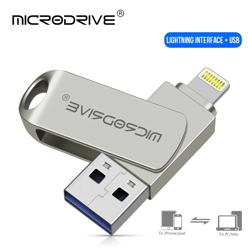 Unidad Flash USB para iphone 7/7Plus/8/X 11/Usb/Otg/Lightning 128GB 64GB Pen Drive para iOS en dispositivos de almacenamiento externo