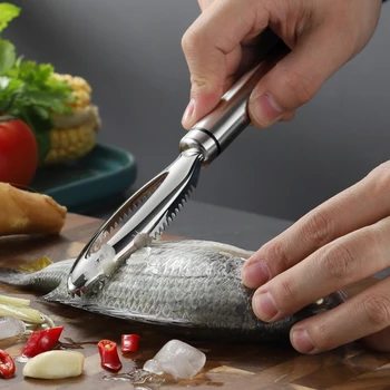 

stainless Fish scales Scraping Graters Fast Remove Fish Cleaning Peeler Scraper fish bone tweezers kitchen accessorie tool gadge