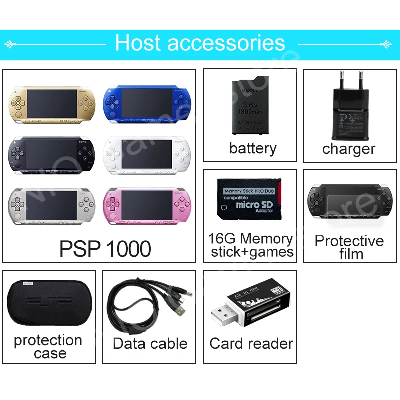 Original PSP refurbished PSP for Sony PSP 1000 game console 16