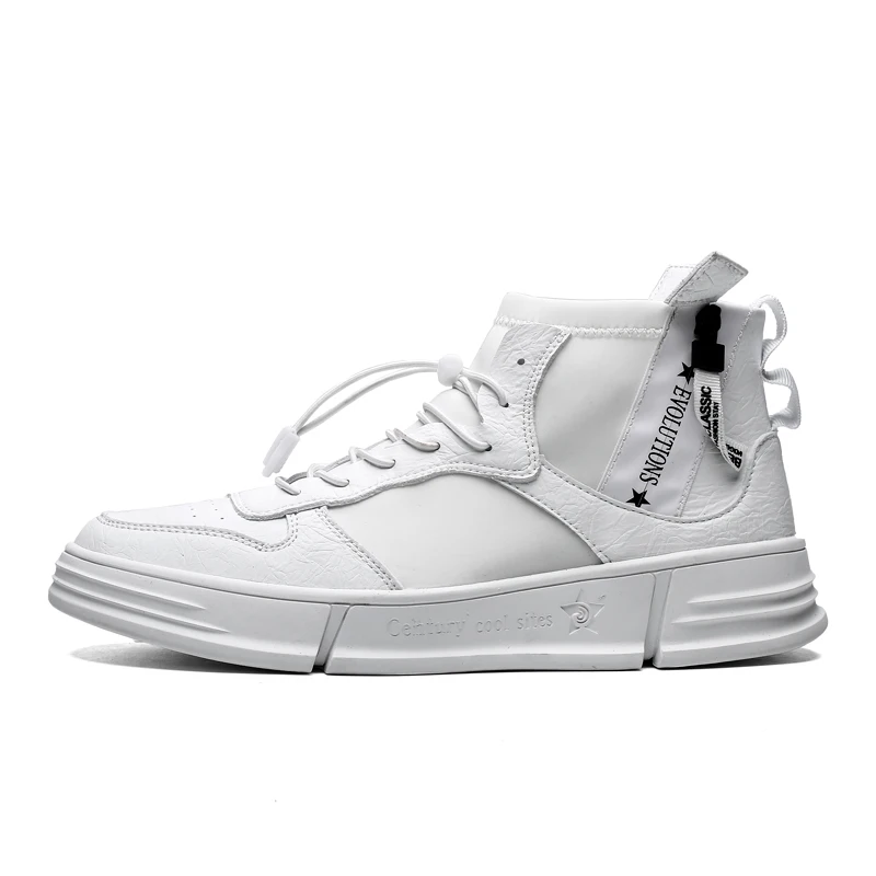 White Shoes VESONAL/брендовая качественная обувь из искусственной кожи с высоким берцем; повседневная мужская обувь; Осенняя модная обувь для скейтборда для взрослых; мужская обувь - Цвет: White Shoes