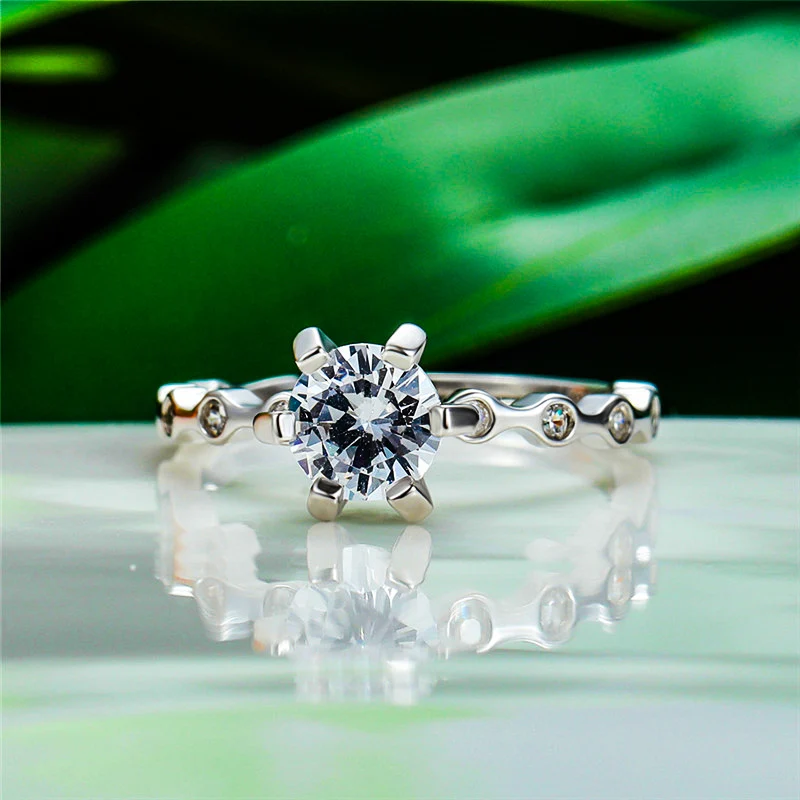Минималистичное женское 3CT кольцо с натуральным камнем, классическое чистое серебро, обручальное кольцо, модные свадебные кольца невесты для женщин