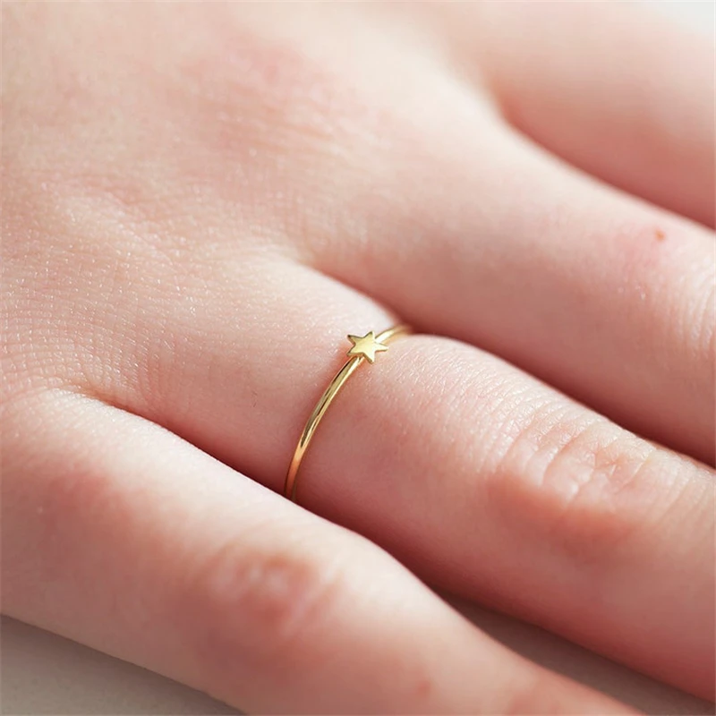 14K Gold Filled 3,5mm Stern-Stapelring S Boho Gold Schmuck Minimalistischer Knöchelring Anillos Mujer Gold Accessoires Damenringe – Detail 22
