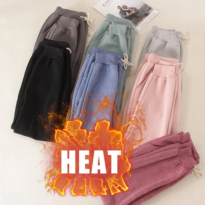 Лидер продаж, женские удобные теплые шаровары, плотные теплые однотонные штаны для занятий спортом, бега, зимы, N66