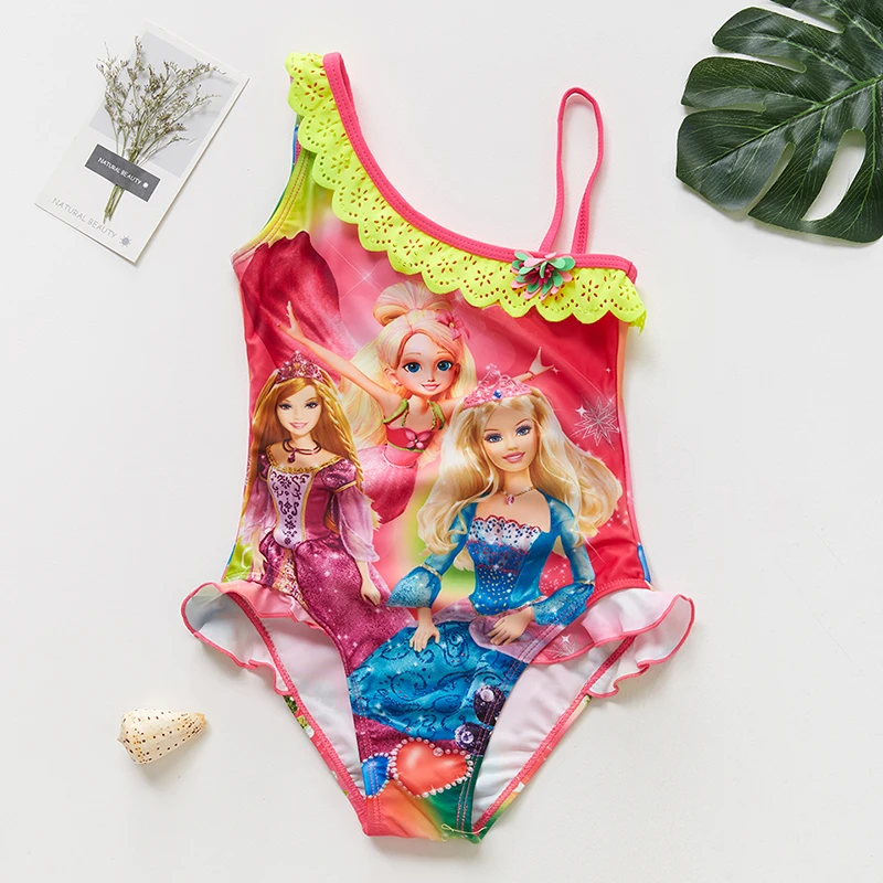 Style 04-ST156 Одежда для купания с героями мультфильмов для девочек от 2 до 12 лет, Цельный Детский купальник, детский купальный костюм-поплавок, детский купальник высокого качества, Пляжная wear-H023MIX - Цвет: Style 04-ST156