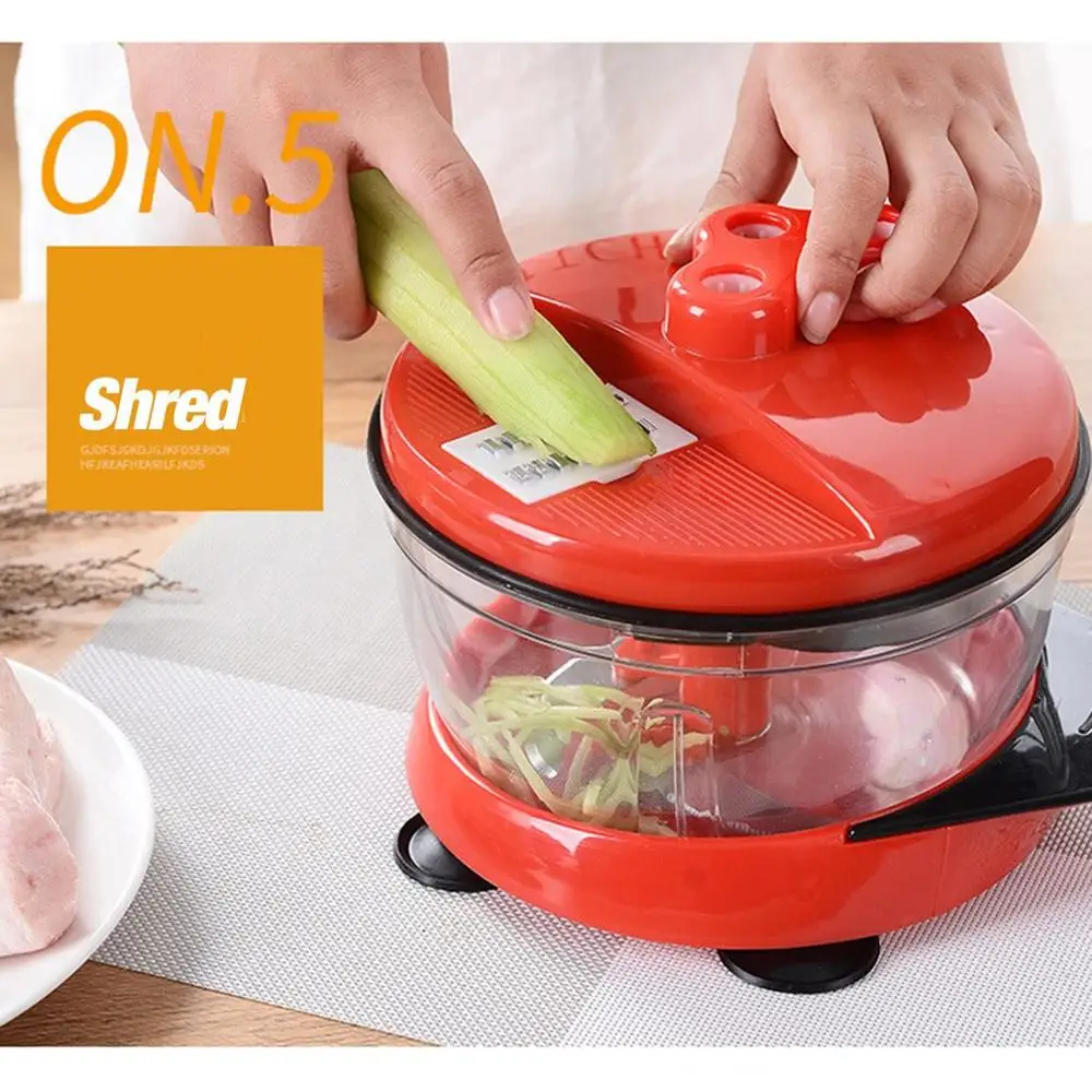 

High-capacity Multi-function Kitchen Manual Food Processor Meat Grinder Vegetable Chopper Shredder Cutter Egg Blender