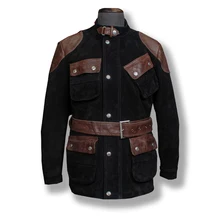 Прочитайте описание! Армейский Стиль охотничье пальто из натуральной коровьей замши M65 мужская верхняя одежда из воловьей кожи охотничий жилет