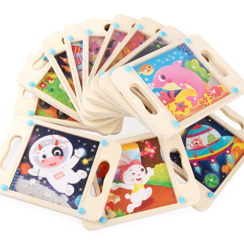 

Children'S Educational Marble Maze Tabletop Game Kindergarten Small Intermediate Gift Toy Railway Roll-on Wooden Maze