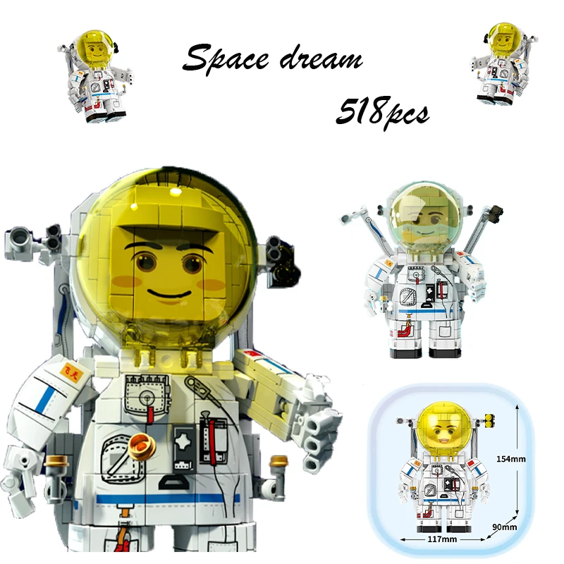 MOC Space Dream Classic Astronaut Model Building Blocks Children Toy Boy Creative Gift Montessori Toy Friends Decoration 203017