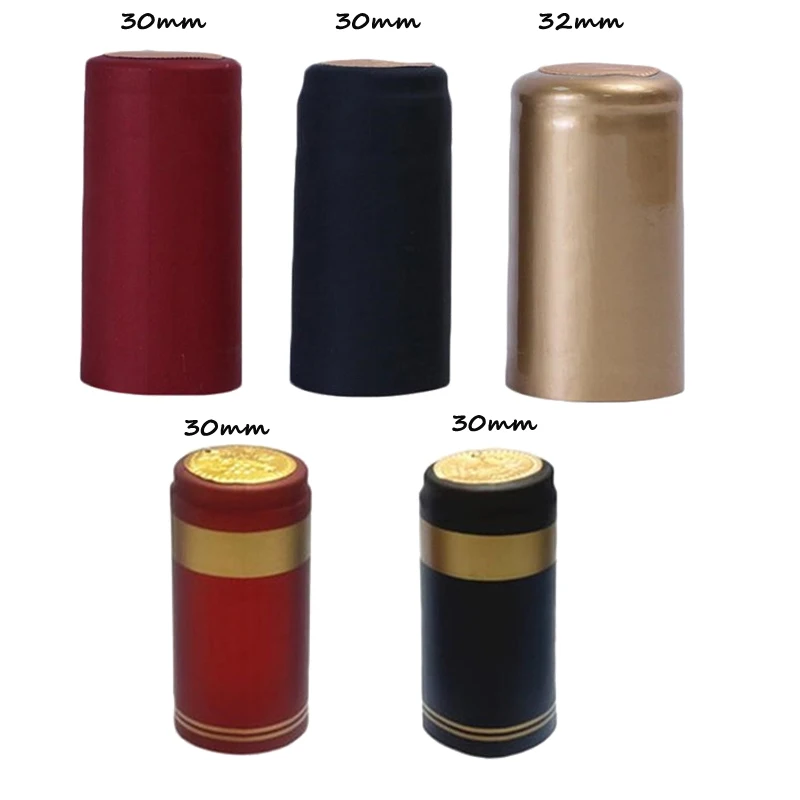 

100 Pcs Wine Bottle Cover Wine Bottle Heat Shrinkable Cap PVC Heat Shrink Cap for Bar Party Barware Accessories Supplies