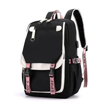 

kids school backpack for girls korean style black pink cute backpack schoolbag kawaii Mochila for teenage girls gift