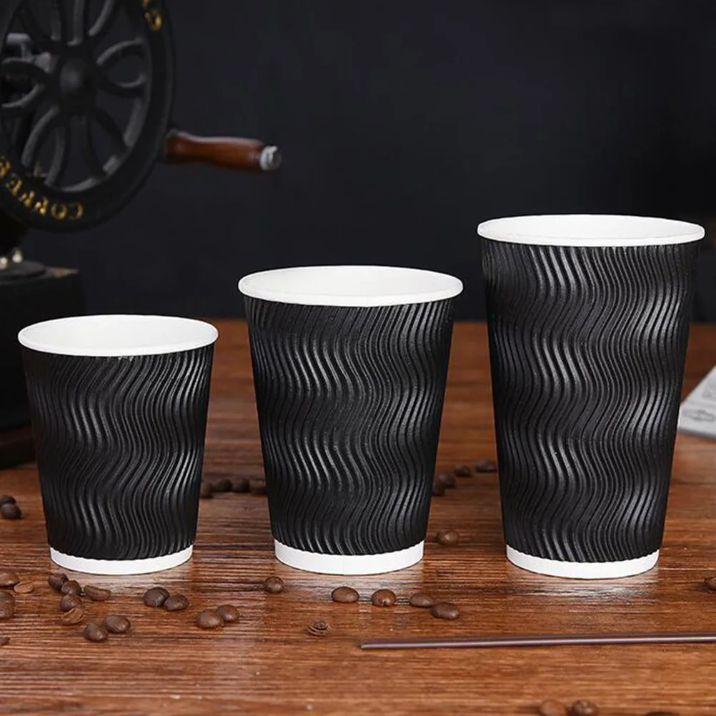 Одноразовые кофейные чашки изоляция вынос Резьбовая бумажная чашка с крышкой анти-обжигающая чашка для молока для домашнего кофейного магазина посуда