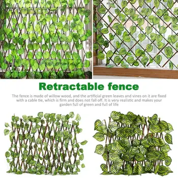 

Simulation Telescopic Fence Balcony Privacy Screen Garden Plant Fence Backyard Greenery Walls For Outdoor Indoor Garden Decor