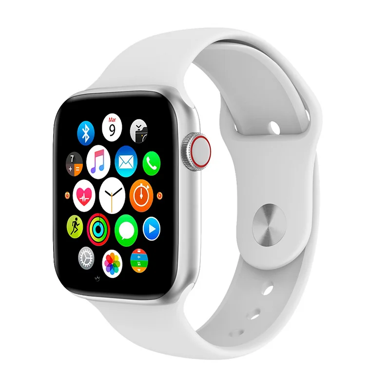 White Silicon Смарт-часы с Bluetooth, водонепроницаемые спортивные часы для IPhone, телефонов, пульсометр, функции кровяного давления, фитнес-трекер - Цвет: White Silicon