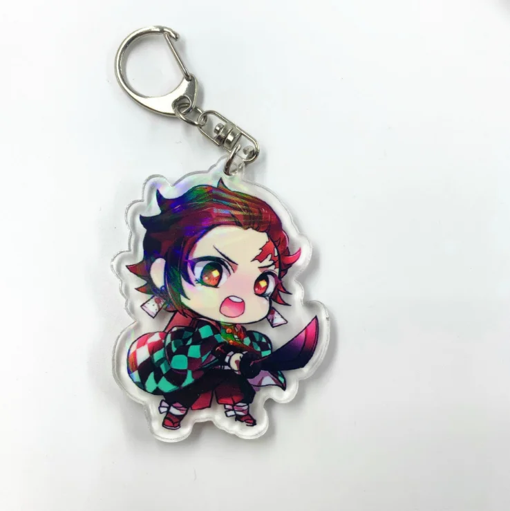 07 Demon Slayer: Kimetsu no Yaiba Rengoku Kyoujurou Uzui Tengen Sabito, косплей, двухсторонний акриловый брелок, кулон, брелок, подарки - Цвет: 07