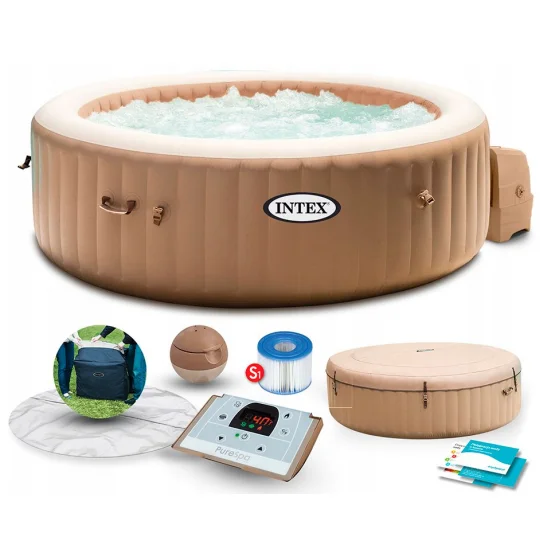 надувной бассейн джакузи purespa bubble massage 196 х 71 см арт. спа бассейн intex purespa bubble therapy 28404. 28426 intex. надувной спа бассейн (джакузи) intex purespa bubble massage. бассейн надувной с джакузи интекс.