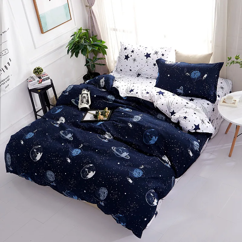 Solstice Cotton Pastoral Flower Cartoon Style Fashion Bedding Bed Linen Bed Sheet Duvet Cover Pillowcase 4pcs Bedding Sets/Queen - Цвет: 17