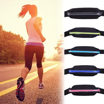 

Waterproof Waist Pack Portable Outdoor Sports Running Belt Bags Unisex Ultra-thin Pocket Waist Belt Bag Black Travel Accessory