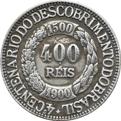 1900 Бразилия 400 рейс копия монет 22,8 мм