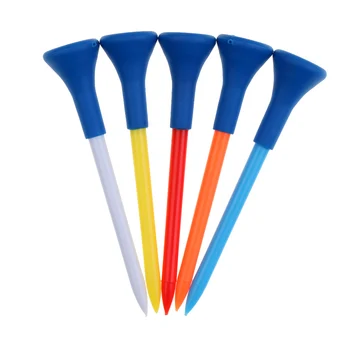 

5Pcs Random Color Durable Plastic Rubber Golf Tees Golfer Training Tool
