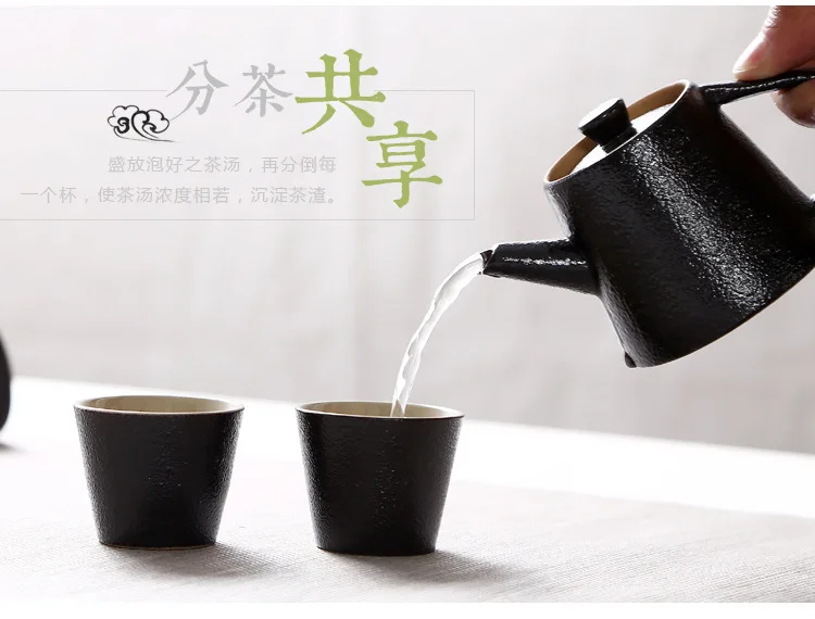Top Grade Dehua Ceramic Tea Set Activity Gift Manufacturers Wholesale Customizable Logo Kung Fu Tea Set Japanese Style Black Pot
