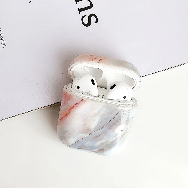 Чехол для оригинала Apple Airpods, чехол, мраморный, милый, чехол для Apple Airpods 2, 1, чехол, аксессуары, наушники Air Pods, чехол, коробка