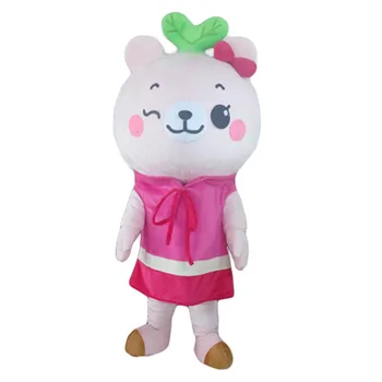 

Pink Bear Mascot Soft Costume Suits Cosplay Party Game Dress Outfits Advertising Carnival Halloween Xmas Easter Festival Adults