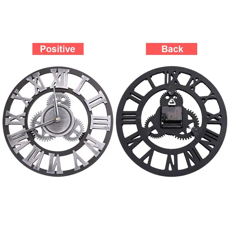 Industrial Style Wall Clock Retro Industrial Gear Wall Clock Decorative Industrial Wall Clock 30cm 34cm 40cm (Without Battery)