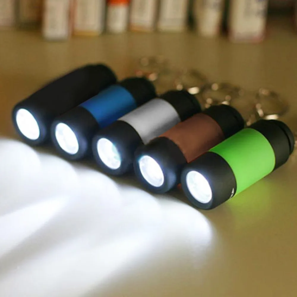 

1pcs Portable Mini Keychain Pocket Torch USB Rechargeable Light Flashlight Lamp 0.5W 25Lm Multicolor Mini-Torch 2018 Newest