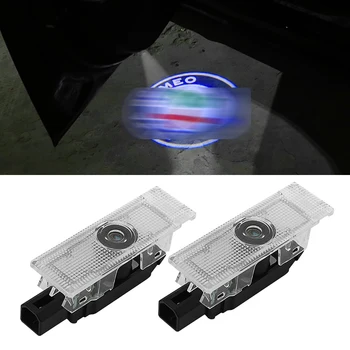 

2 Pcs LED Car Door Ghost Light For Alfa Giulietta Mito Stelvio Giulia Brera Spider 159 Auto Emblem Logo Laser Welcome Lamp New