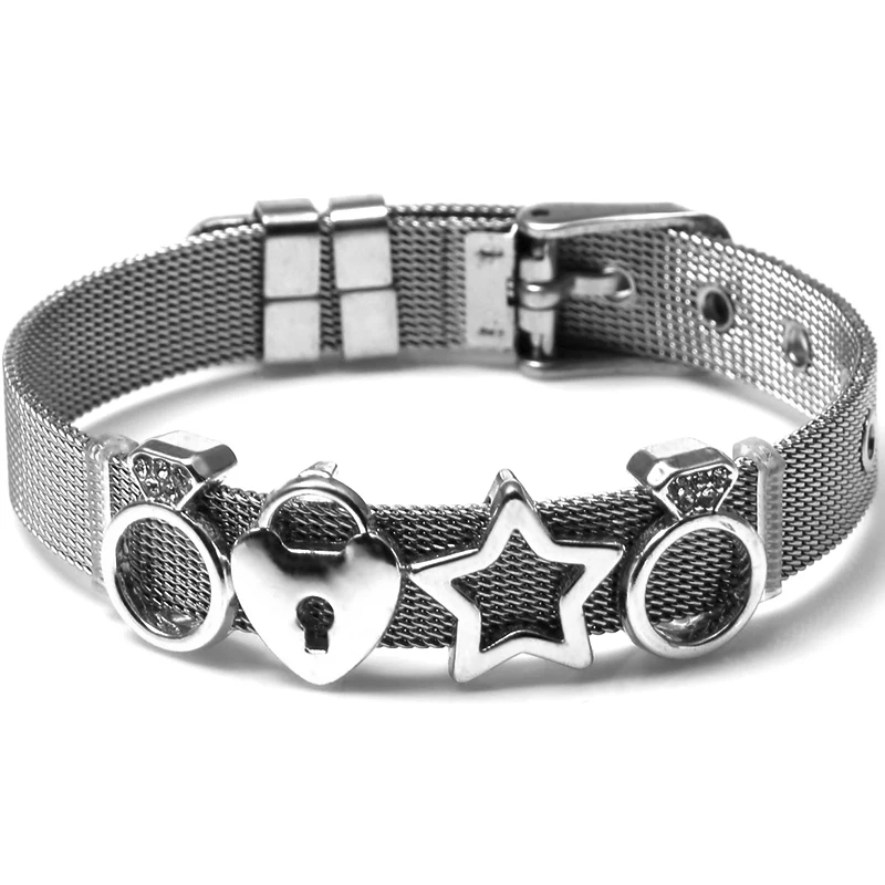 YD016-Silver SEIALOY, нержавеющая сталь, сетка, браслеты с подвесками для женщин и мужчин, Европейская мода, Лаки, божья коровка, пчела, новые часы браслет-цепочка, браслет, подарок - Окраска металла: YD016-Silver