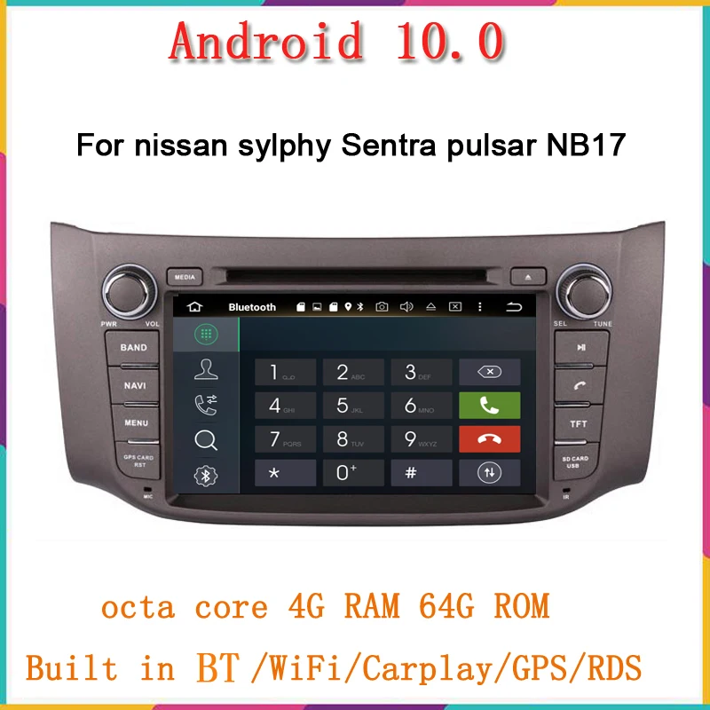 8-ядерный автомобильный радиоприемник android10 мультимедийный плеер для Nissan sylphy Sentra