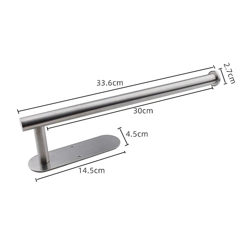30cm large Self Adhesive Wall Mounted Stainless Steel Toilet Paper Roll Holder Racks Holder Kitchen Roll Tissue Stand Organizer#