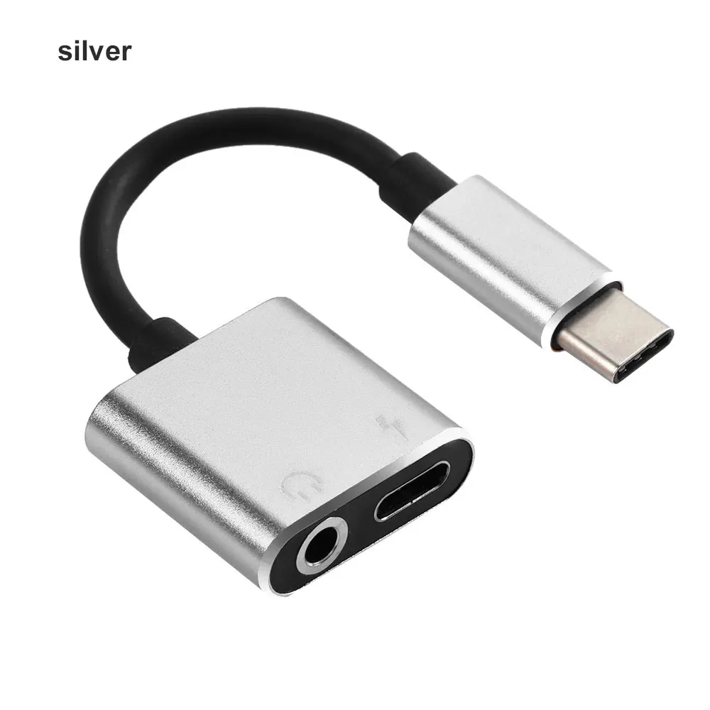 1 шт. Универсальный 2 в 1 type-C до 3,5 мм разъем AUX аудио сплиттер Usb кабель для зарядки адаптер для наушников Аксессуары для мобильных телефонов
