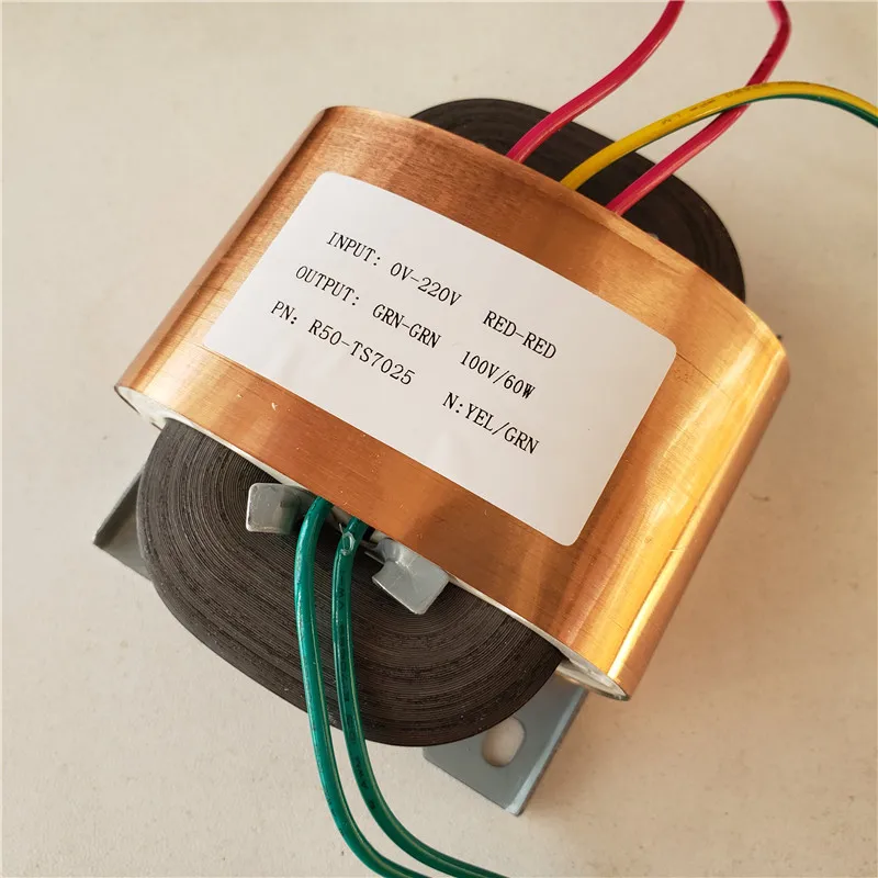 Feito sob Encomenda v do Transformador 60va do Núcleo de 230 r com o Amplificador de Potência do Pre-decodificador do Escudo de Cobre Transformador R50 0.6a 100 v – 220