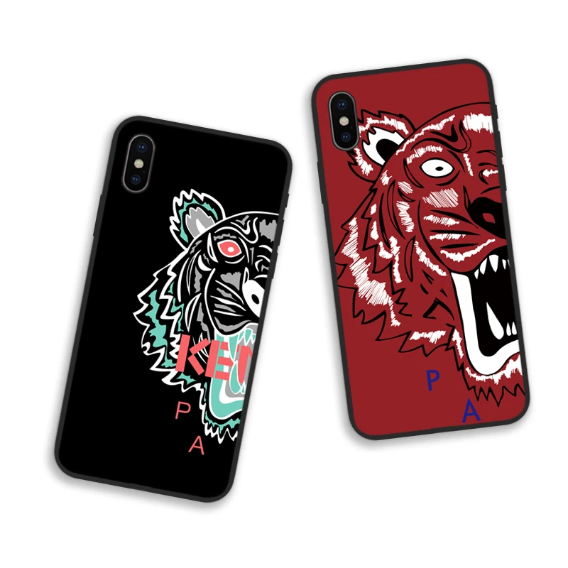 

Kenzoe Cool Tiger head Patterned Couple phone case for iphone 6 6S plus 7 7plus 8 8plus X XS max XR 5 5S SE Leisure phone cover