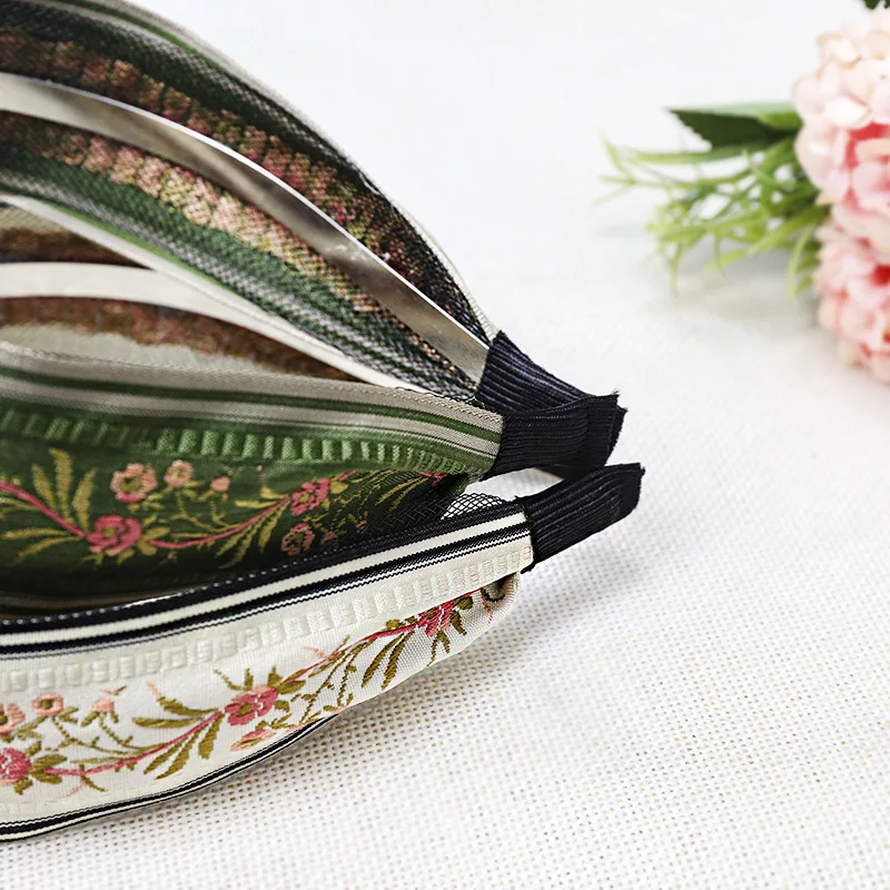 Корейский Бутик Hairband в этническом стиле винтажные вышивки цветочные ободок Девушки Женщины обруч для волос ленты аксессуары головной убор