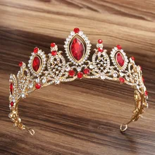 Европа и Америка стиль Красная корона невесты горячая Распродажа полукруг маленькая корона женские аксессуары для волос