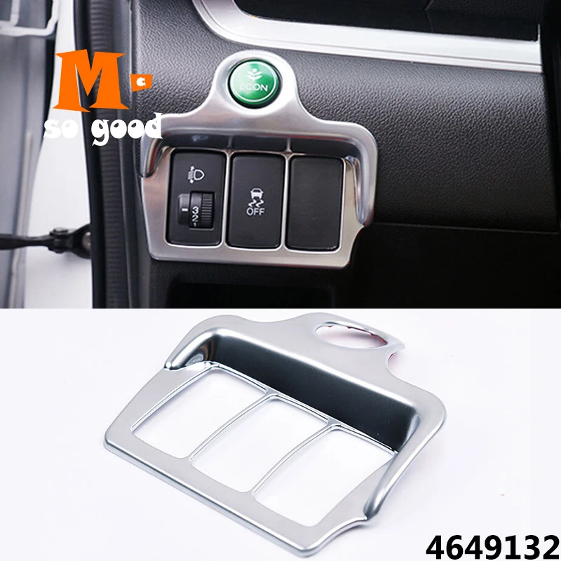 

ABS Chrome For Honda CRV CR-V Car Headlight Lamp Dwitch Control Coner Trim Auto Interior Sticker Shell Accessories 2012/13/14/15