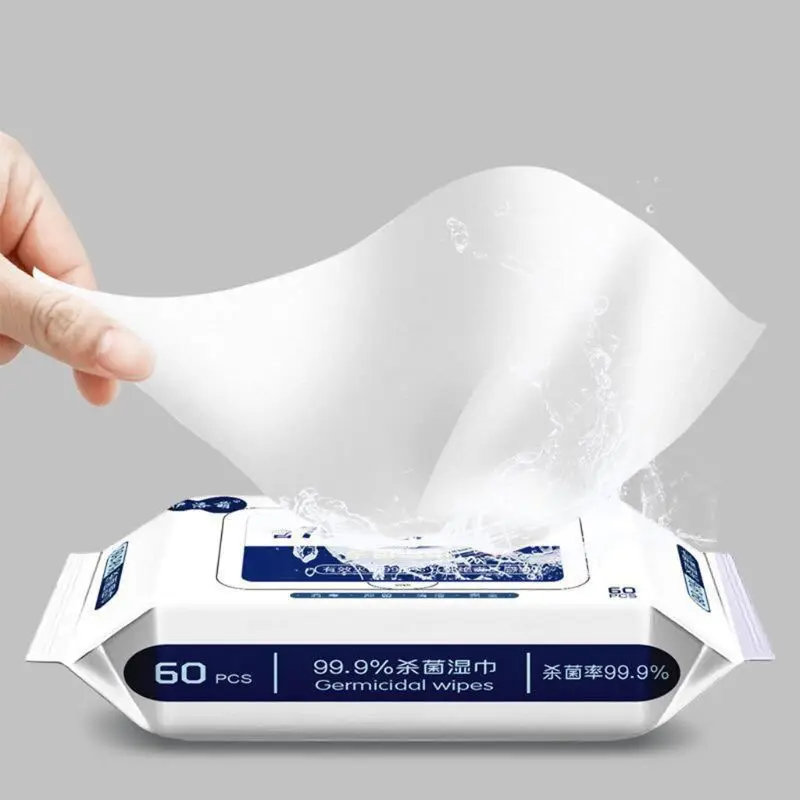 

60 Sheets Flip Top 75% Alcohol Wipes Hand Skin Toys Sanitizing Disinfecting Pads Baby care