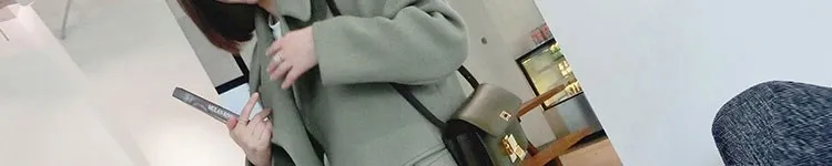 Для женщин очень большая индукционная плита-шерстяная куртка Для женщин Конвенции однотонные Цвет на весну и зиму раскладная кровать с отложным воротником зимний стиль, зимнее Мужское пальто свет
