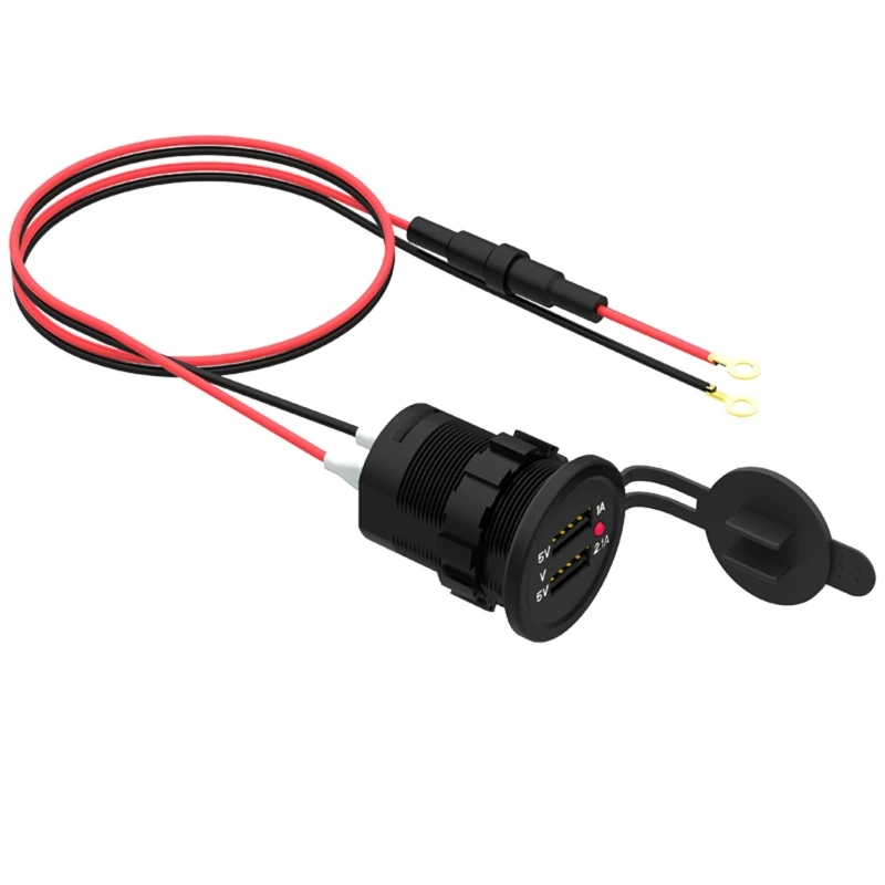 

IP66 Water Proof 12V DC 2 USB Motorcycle Cigarette Lighter Socket Charger WXTB